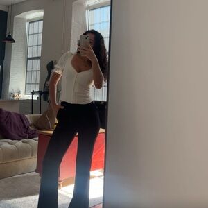 Reformation White Lace-Trimmed Corset